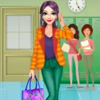 Dress Up Elsa for School Game image