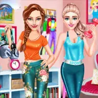 Dressing Up Elsa and Eva for Training Game image