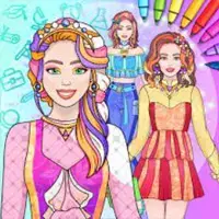 Girls Outfit Coloring Game image